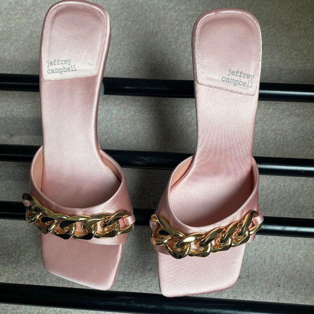 JEFFREY CAMPBELL Women MR Big CH Metallic High Heel Sandals - NEW NWOB